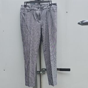 LOFT Women Black Checkered Dress Pants
